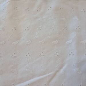 Fabric, White Cotton Eyelet w Heart 45" x 2.25 yds
